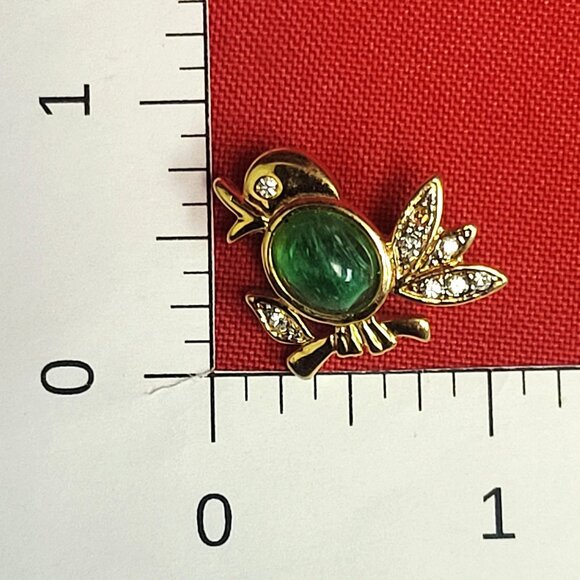 Vintage Jelly Belly Bird Brooch Singing Chickadee Gold Tone Metal - Picture 8 of 8